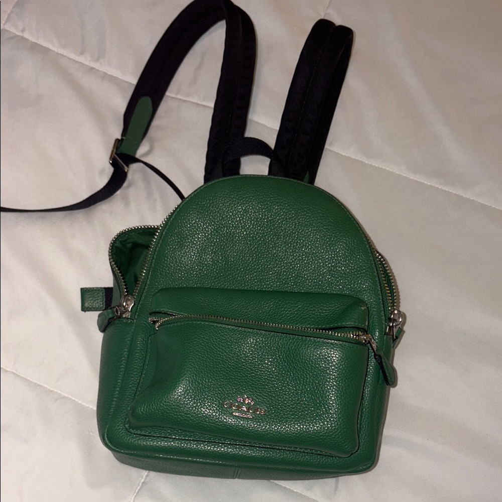 Coach Emerald Leather Mini Backpack with Silver Accents - Picture 6 of 7